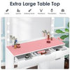 White Dressing Table Set Makeup Table Drawers LED Lights Mirror Cushioned Stool