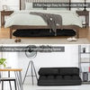 6-Position Foldable Lazy Sofa Bed Adjustable Floor Sofa-Black