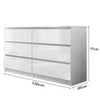 High Gloss Chest 6 Drawers Bedside Cabinet Tall Wide Storage Bedroom Furniture