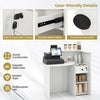 Reception Desk Front Counter Desk w/ Lockable Drawer & Adjustable Shelf-White