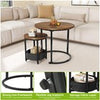 Coffee Table for living room Set of 2 Small Round Tables with Storage Side Table
