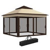 3 x 3(m) Pop Up Gazebo Tent with Netting, Height Adjustable, Beige
