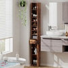 Slim Bathroom Tall Cabinet w/ 1 Drawer & 5 Adjustable Shelves-Coffee