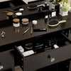 Black Makeup Vanity Table With 11 LED Light Mirror + 7 Drawers Dressing Desk Set