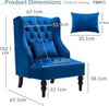 Velvet Wingback Armchair High Back Tufted Chair for Bedroom Living Room