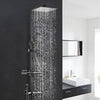 Bathroom Thermostatic Mixer Shower Set Square Black Twin Head Exposed Valve