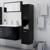 Bathroom Cabinet Black Engineered Wood Cupboard Wall