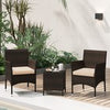 PE Rattan Wicker Chairs 3 Pieces Patio Furniture Set-Beige