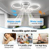 LED Ceiling Fans With Lights Dimmable Remote Control App Control for Bedroom