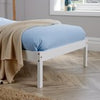 Single Pine Solid Wood Bed 3ft White Low End Slatted Base Furniture Headboard