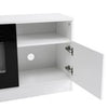 White 70inch TV Stand Unit Cabinet with Electric Fireplace & 12 Colour LED Light
