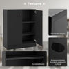 Freestanding Buffet Cabinet Storage Organizer with Anti-toppling Device-Black