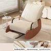 Upholstered Rocking Recliner Chair w/Footrest–High Back Adjust Lounge Armchair