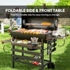 BBQ Smoker Charcoal Barbecue Grill Portable Outdoor Garden Grill with Wheels