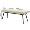 Large Beige Upholstered Dining Bench - 120cm - Seats 2 - Colbie CLB017A