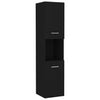 Bathroom Cabinet Black Engineered Wood Cupboard Wall