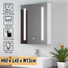 LED Bathroom Mirror Cabinet with Shaver Socket Demister Sensor Lights Vertically