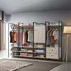 Industrial Open Wardrobe Clothes Rail Rack Bedroom Storage 4 Shelves