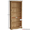 Corona Tall Bookcase Large Display Unit Solid Mexican Pine Wood By Home Discount