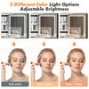 White Large Dressing Table Set LED Lights Mirror Makeup Stool with PU cushion