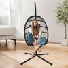 Hanging Egg Chair with Stand Garden Hammock Chair Rattan and Steel Patio
