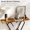 Faux Marble Console Table with Adjustable Foot Pads-Coffee