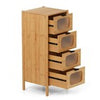Bamboo Storage Cabinet 4-Drawer Dresser-Natural
