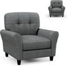 Modern Tufted Accent Chair Grey Lounge Sofa with Removable Cushions