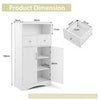 Freestanding Storage Cabinet with 2 Adjustable Shelves-White