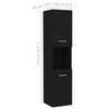 Bathroom Cabinet Black Engineered Wood Cupboard Wall