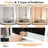 White Large Dressing Table Set LED Lights Mirror Makeup Stool with PU cushion