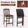 Set of 2 Counter Height Chairs Folding Kitchen Island Stool Brown