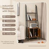 160 CM Tall Bookshelf Industrial Bookcase 4-Tier Ladder Shelf w/Cabinet