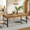 Dining Table for 4-6 People, Industrial Rectangular Kitchen Table with Metal Leg