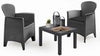 Garden Furniture Table and Chairs 3 Piece Grey Bistro Set Patio Outdoor Seating