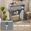 Freestanding Kitchen Cupboard Storage Organizer w/Large Drawer-White