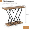 Faux Marble Console Table with Adjustable Foot Pads-Coffee