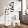 Dressing Table Set Vanity Makeup Desk with Mirror and Stool 3-Color LED Light UK