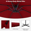 Heavy-Duty Outdoor Parasol 290 cm Offset Hanging Umbrella-Red