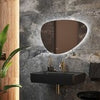 Pebble Shaped Mirror Bathroom Mirror Modern Designer Mirror 800x550mm | Aria