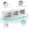 High Gloss White Floating TV Unit Cabinet Wall Mounted TV Stand with LED Lights