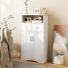 Freestanding Storage Cabinet with 2 Adjustable Shelves-White