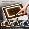 LED Bedside Table with 2 Drawers Wireless Charging Side Cabinet Nightstand