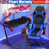 Gaming Chair RGB Ergonomic Computer Swivel Office Chair LED Illuminat Blue Qzwzk