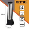 Floor Standing Tower Heater Tall Volcano Instant Heat Patio Lamp