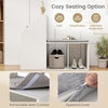 3-Tier Rack Shoe Storage Bench Entryway Bench w/ Cushion White