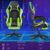 Gaming Chair with Bluetooth Speakers RGB LED Lights & Reclining Footrest Xzkmdww