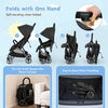 Foldable Toddler Stroller with Adjustable Backrest & Canopy-Black