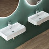 Bathroom Sink Countertop Wash Basin Ceramic Wall Mounted Rectangle Sink