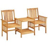 Solid Acacia Wood Garden Chairs with Tea Table Outdoor Dinning Set